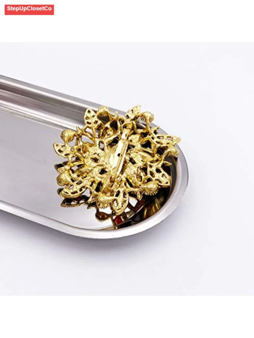 Vintage Crystal Flower Brooch for Women Wedding Party Pin